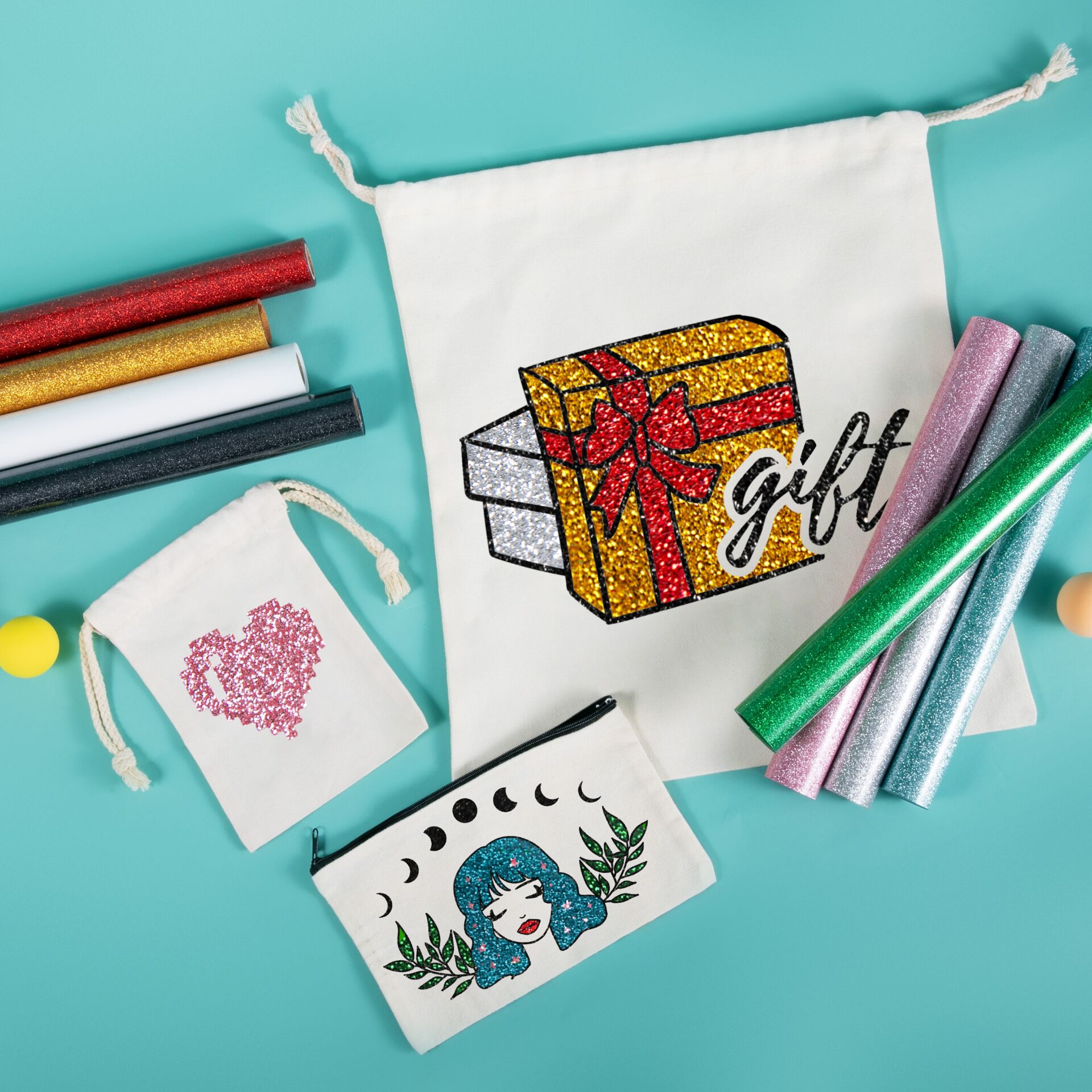 Vinil Textil Glitter Negru LOKLiK - Transfer Termic pentru Tricouri 35 LOKLiK Heat Transfer Vinyl Glitter