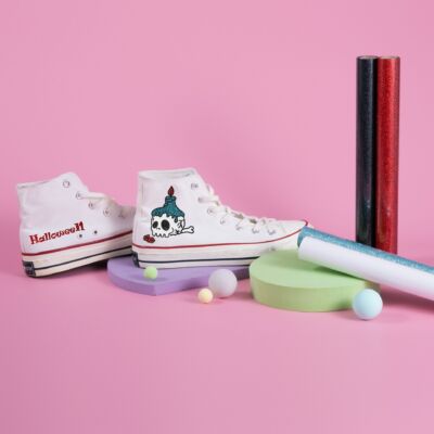 Vinil Textil Glitter Negru LOKLiK - Transfer Termic pentru Tricouri 69 LOKLiK Heat Transfer Vinyl Glitter