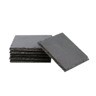 LaserPecker Stone Slate Coasters Square Black(6 pcs)
