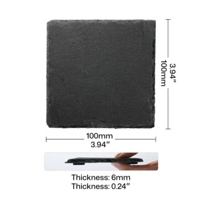 LaserPecker Stone Slate Coasters Square Black(6 pcs)