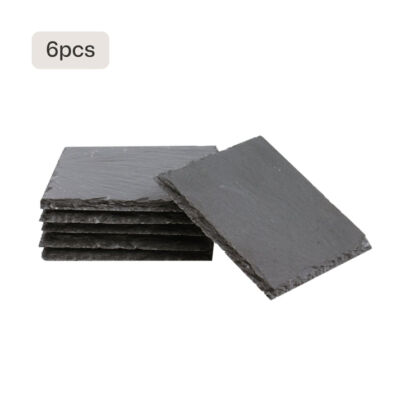 LaserPecker Stone Slate Coasters Square Black(6 pcs)