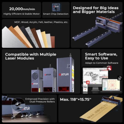 Ortur F10 20W - Gravator Laser cu Bandă Transportoare 7 Ortur F10 20W