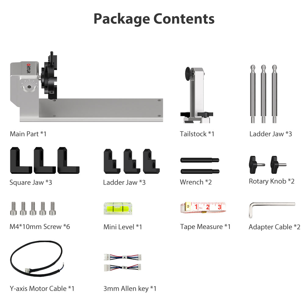 Mandrin Rotativ Ortur Axa Y - Compatibil Laser Engraving 10 Ortur Y-axis Rotary Chuck