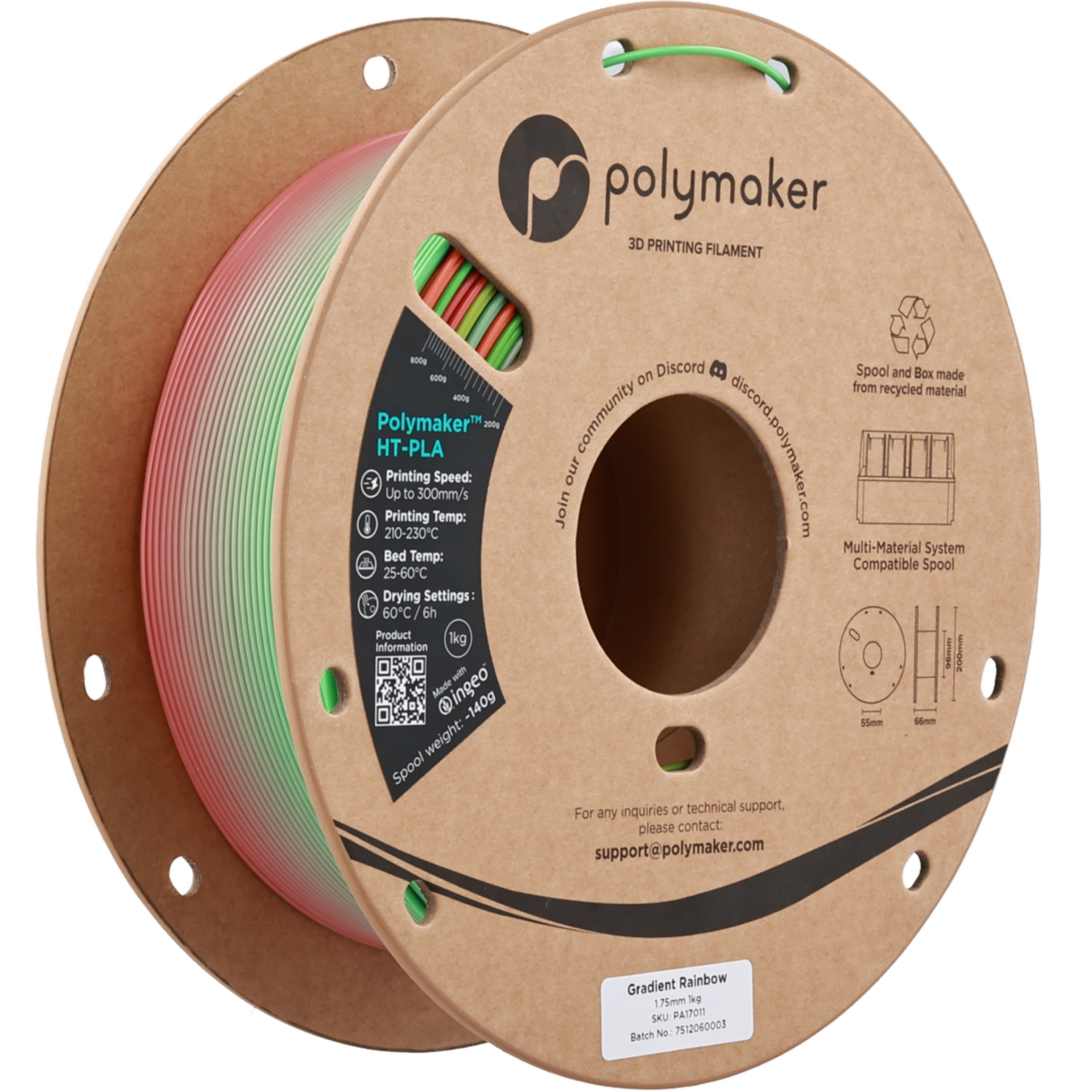 Filament HT-PLA 1.75mm Gradient Tropical 1kg - Polymaker 23 Polymaker HT-PLA Gradient