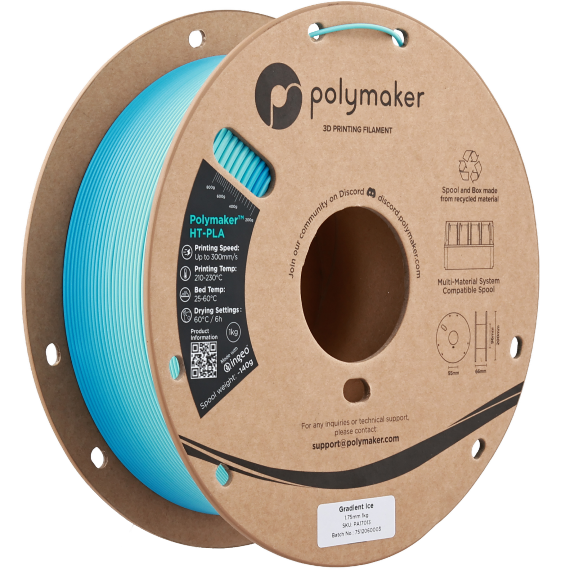 Filament HT-PLA 1.75mm Gradient Tropical 1kg - Polymaker 27 Polymaker HT-PLA Gradient