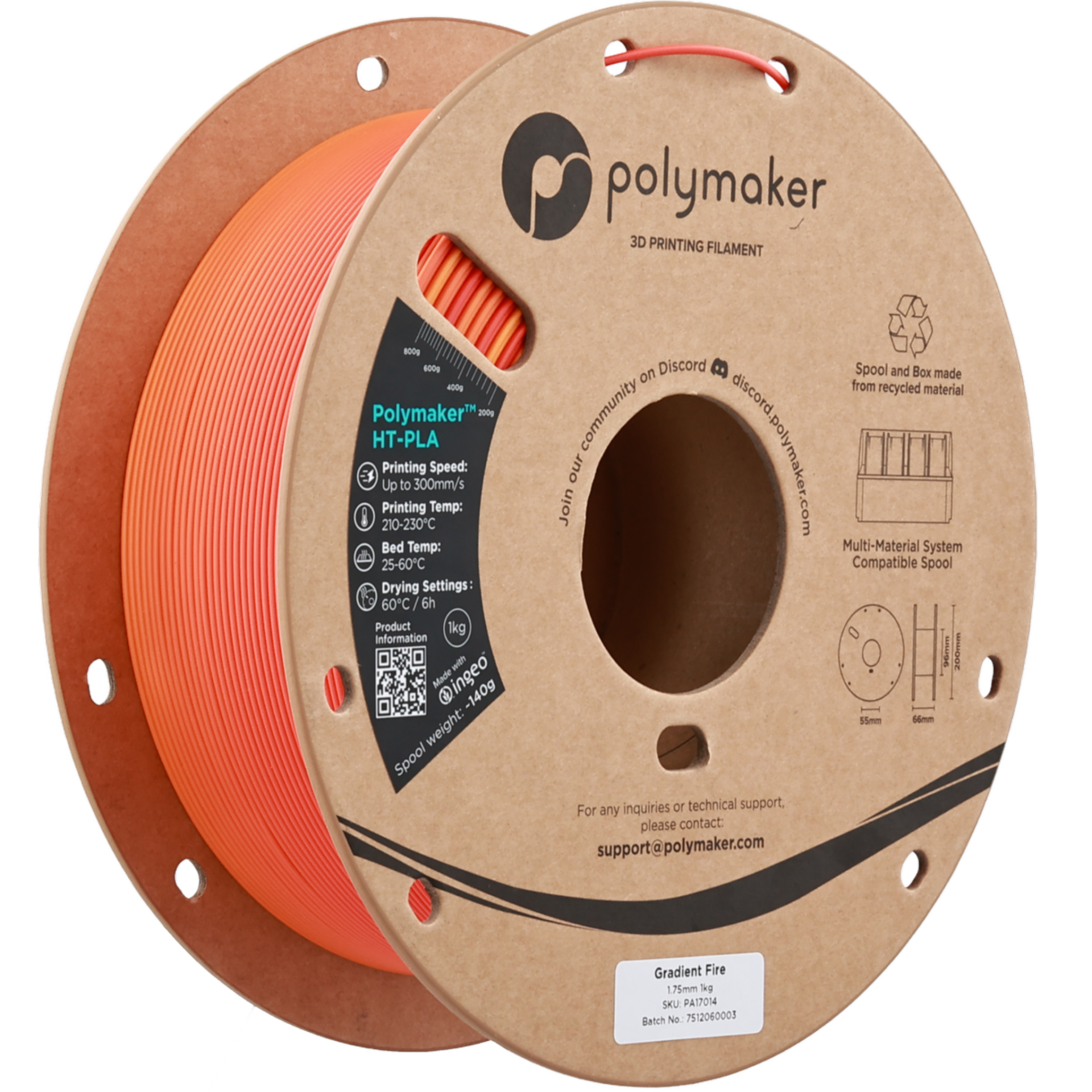 Filament HT-PLA 1.75mm Gradient Tropical 1kg - Polymaker 29 Polymaker HT-PLA Gradient