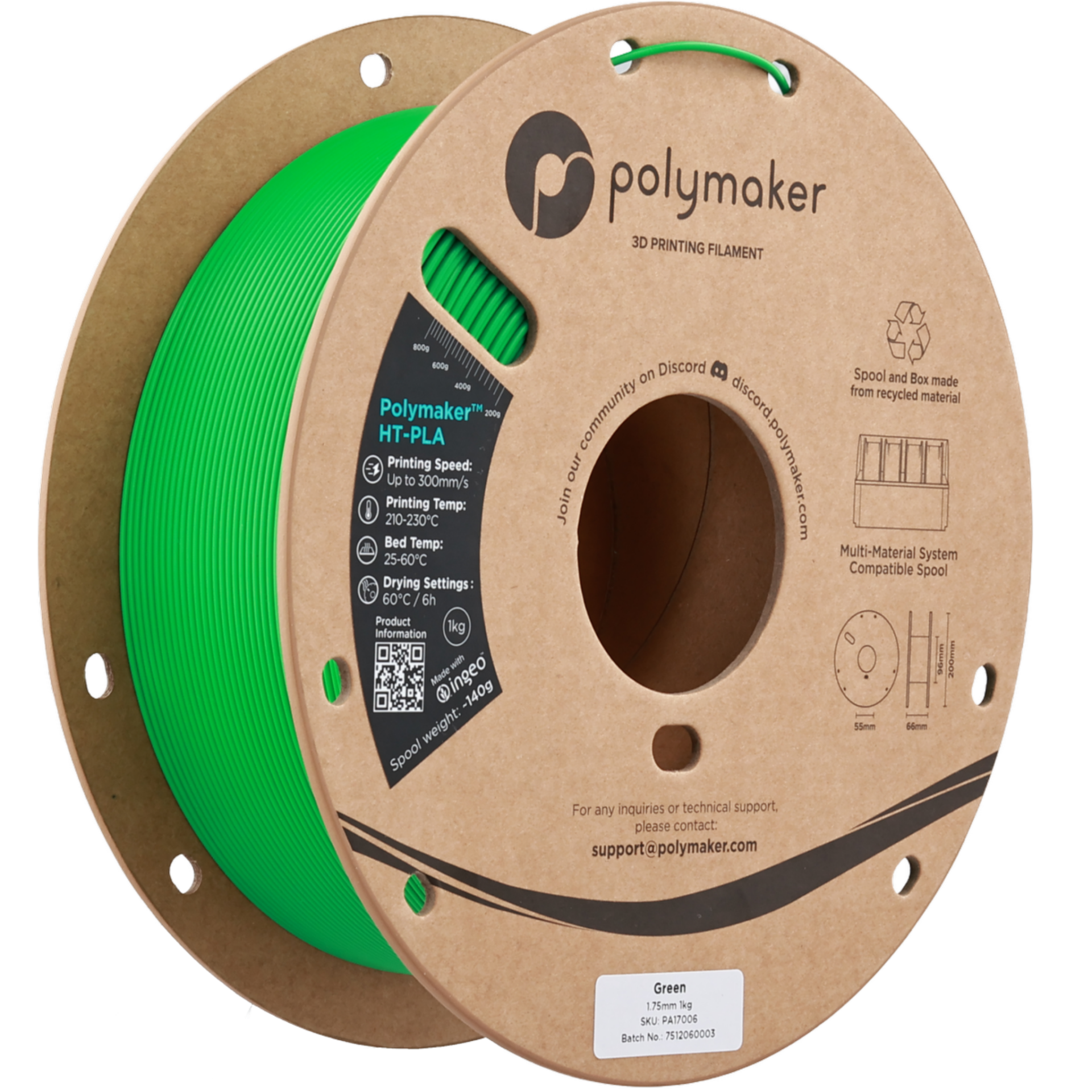 Filament HT-PLA 1.75mm Gradient Tropical 1kg - Polymaker 9 Polymaker HT-PLA Gradient