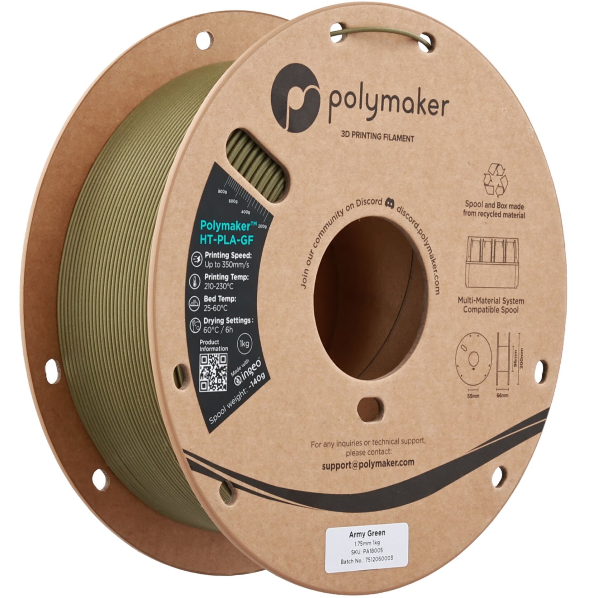 Filament HT-PLA-GF 1.75mm Turcoaz Power Tool 1kg - Polymaker 14 Polymaker HT-PLA-GF