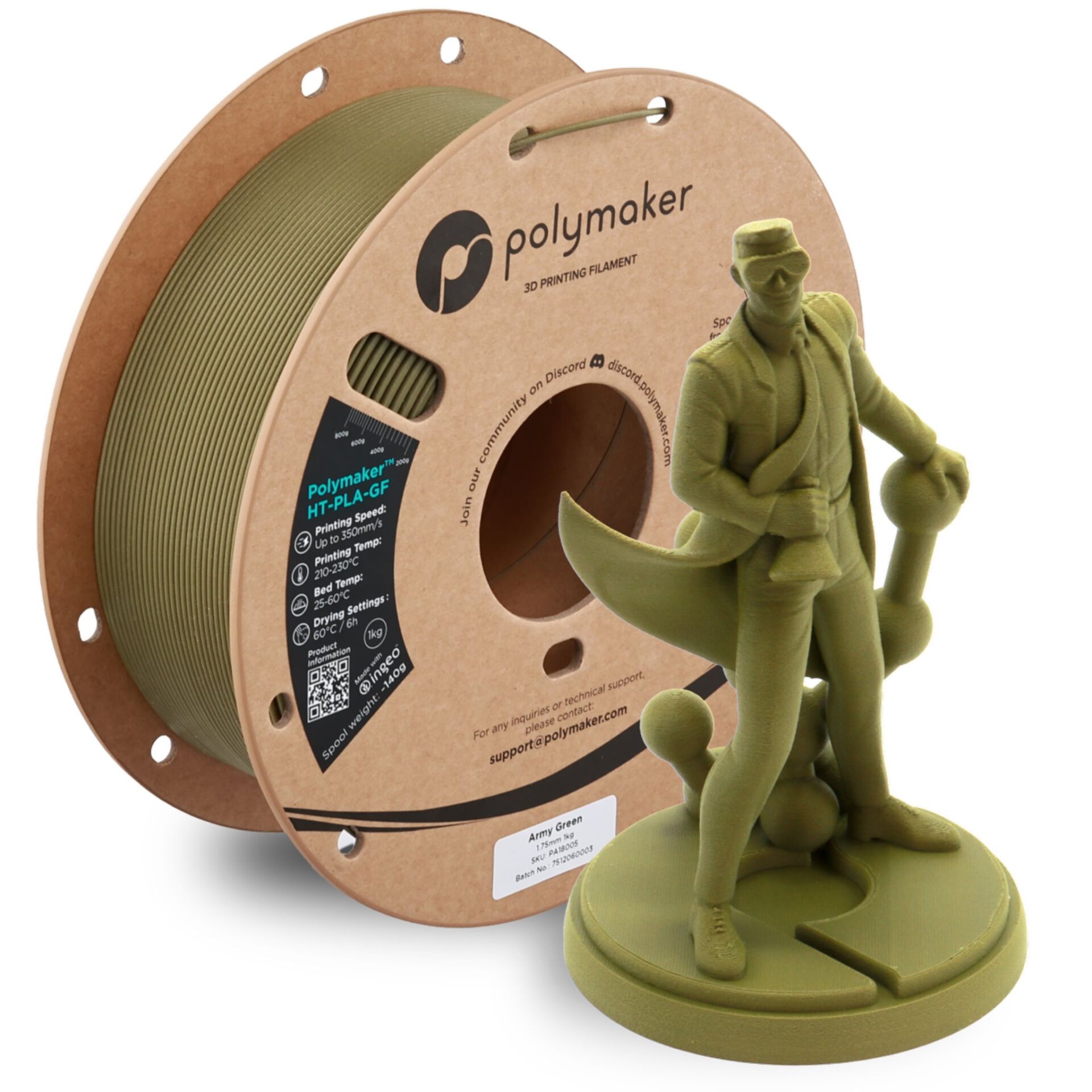 Filament HT-PLA-GF 1.75mm Turcoaz Power Tool 1kg - Polymaker 16 Polymaker HT-PLA-GF