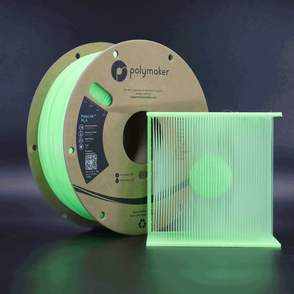 Filament PLA Panchroma Luminous 1.75mm Albastru Fosforescent 1kg - Polymaker 10 Panchroma™ PLA Luminous