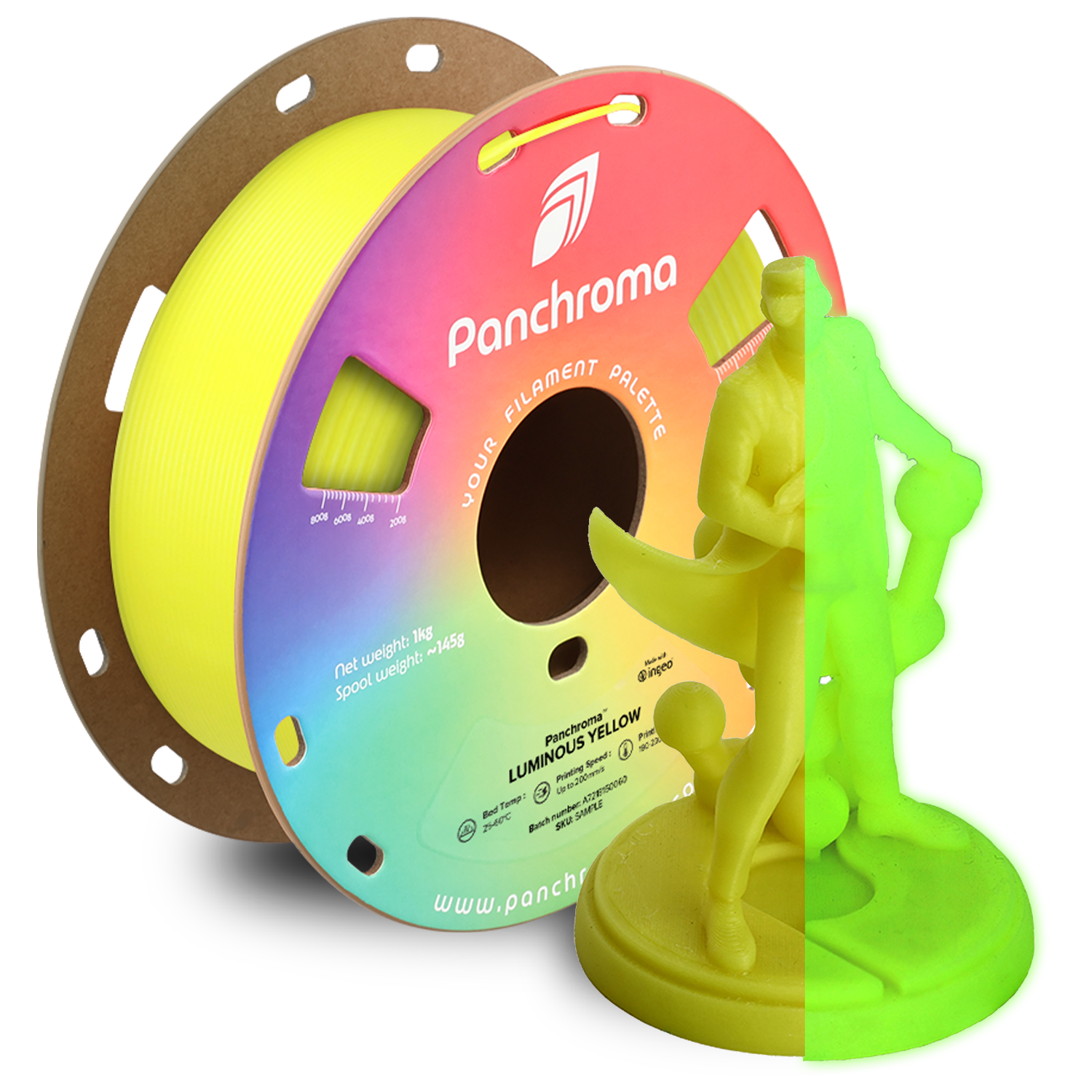 Filament PLA Panchroma Luminous 1.75mm Albastru Fosforescent 1kg - Polymaker 18 Panchroma™ PLA Luminous