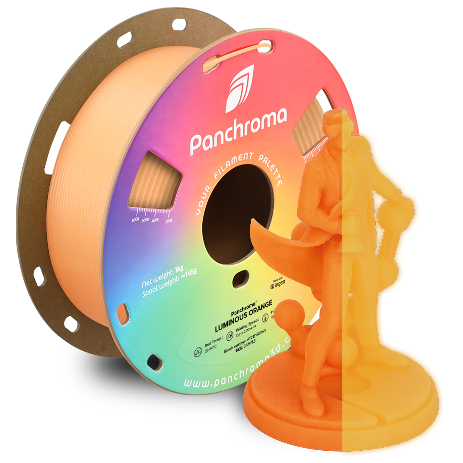 Filament PLA Panchroma Luminous 1.75mm Albastru Fosforescent 1kg - Polymaker 11 Panchroma™ PLA Luminous