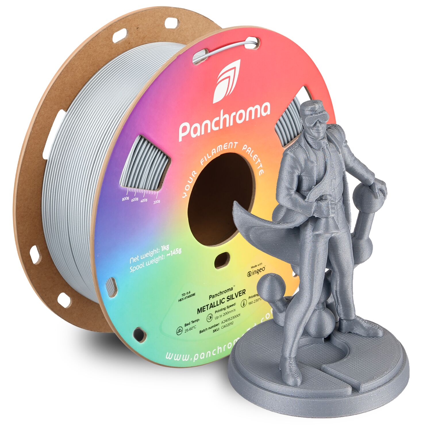 Filament PLA Panchroma Metallic 1.75mm Albastru Metalic 1kg - Polymaker 11 Panchromaâ„¢ PLA Metallic