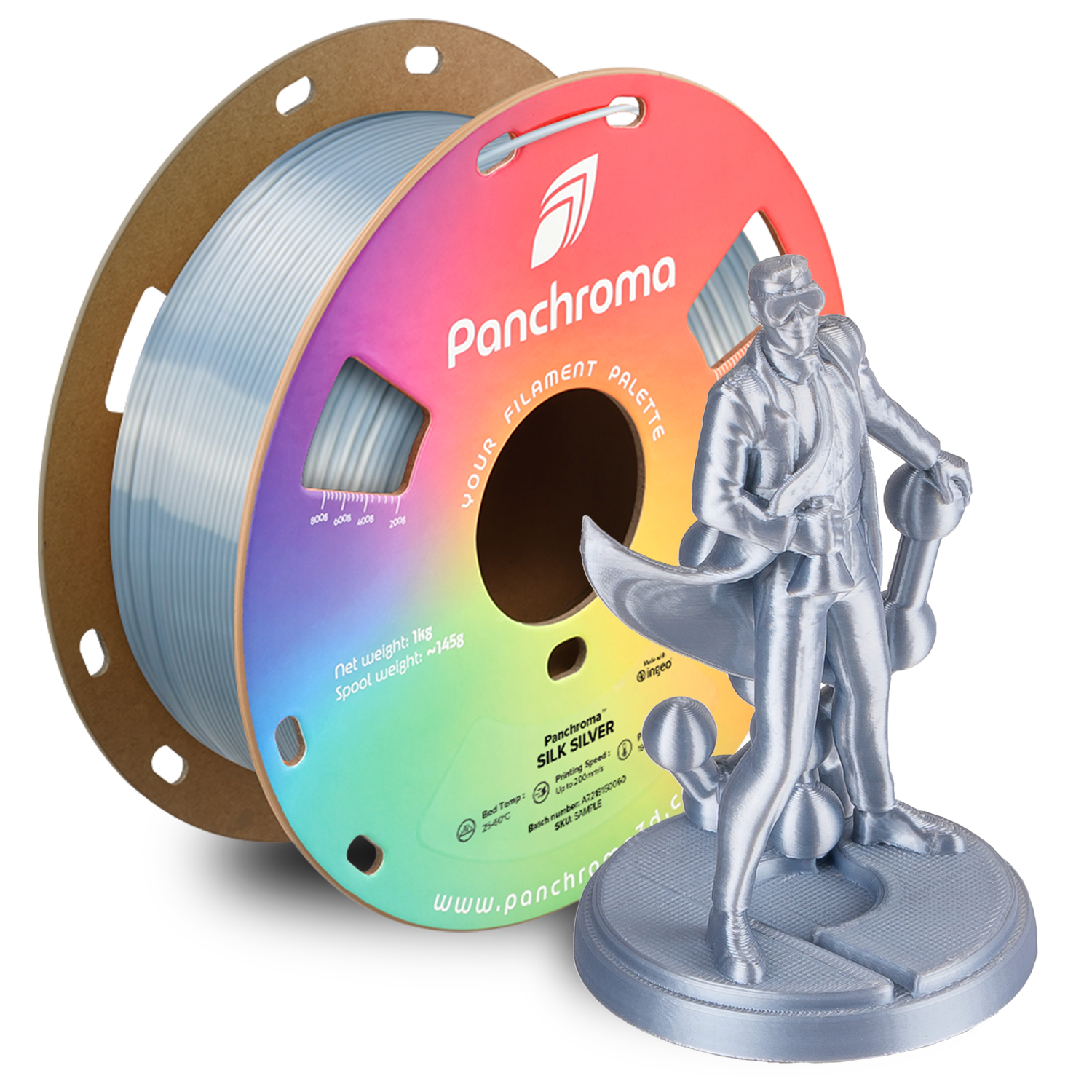 Filament PLA Silk Panchroma 1.75mm Magenta 1kg - Polymaker 13 Panchroma™ PLA Silk