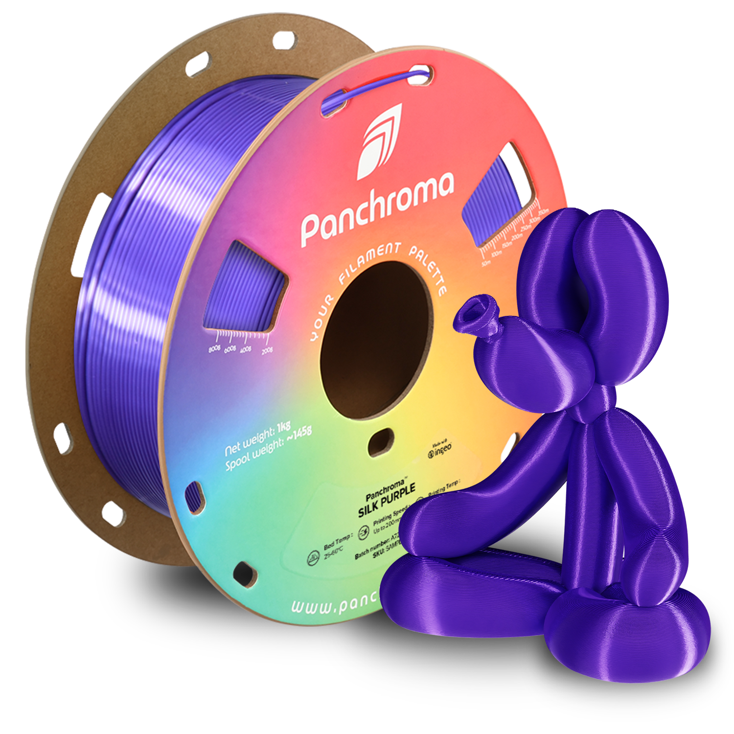 Filament PLA Silk Panchroma 1.75mm Magenta 1kg - Polymaker 39 Panchroma™ PLA Silk