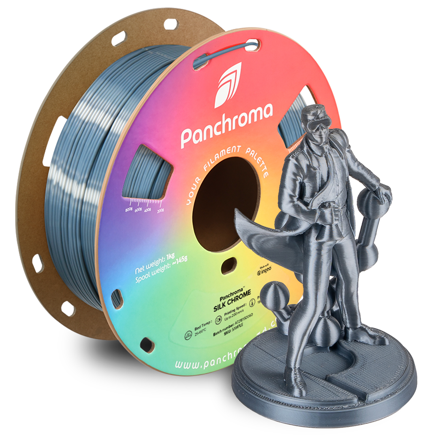 Filament PLA Silk Panchroma 1.75mm Magenta 1kg - Polymaker 43 Panchroma™ PLA Silk