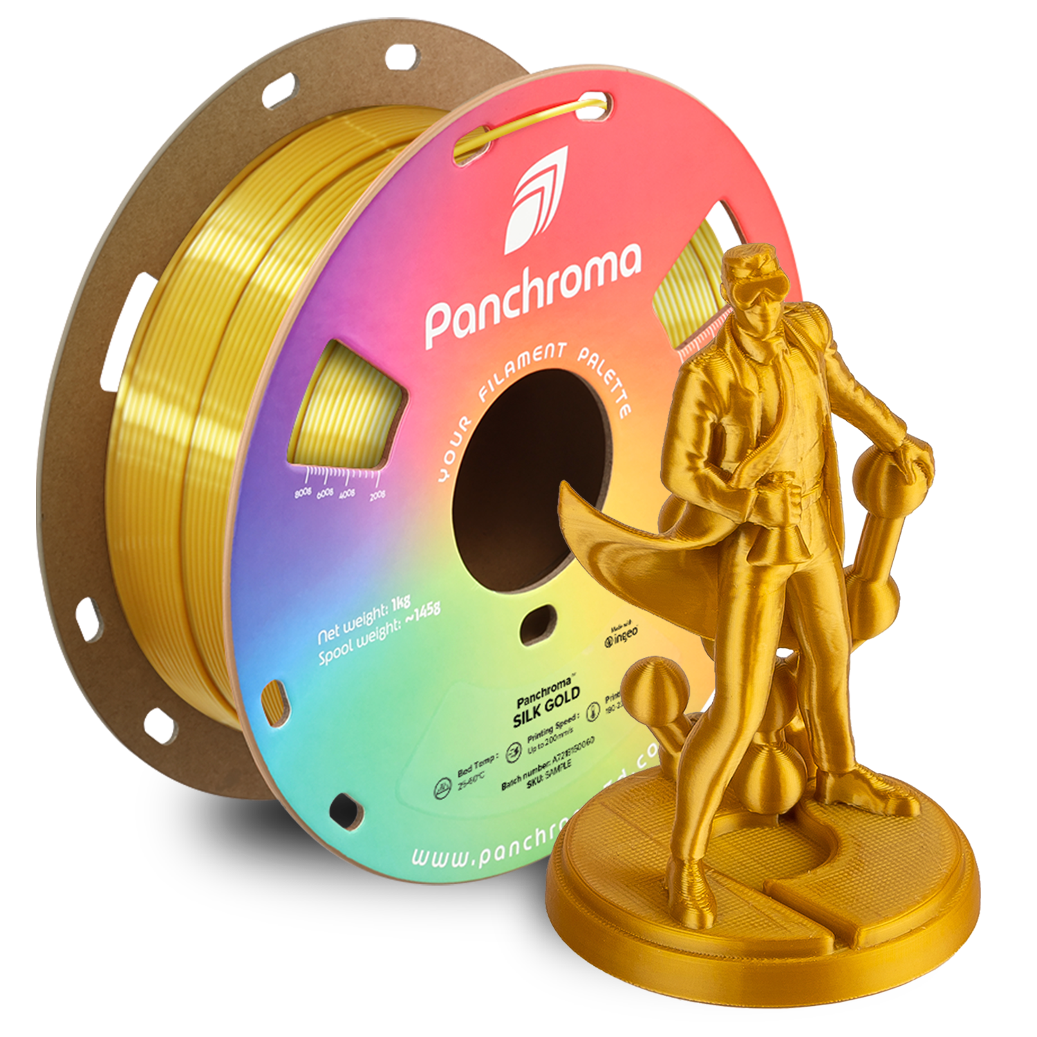 Filament PLA Silk Panchroma 1.75mm Magenta 1kg - Polymaker 8 Panchroma™ PLA Silk