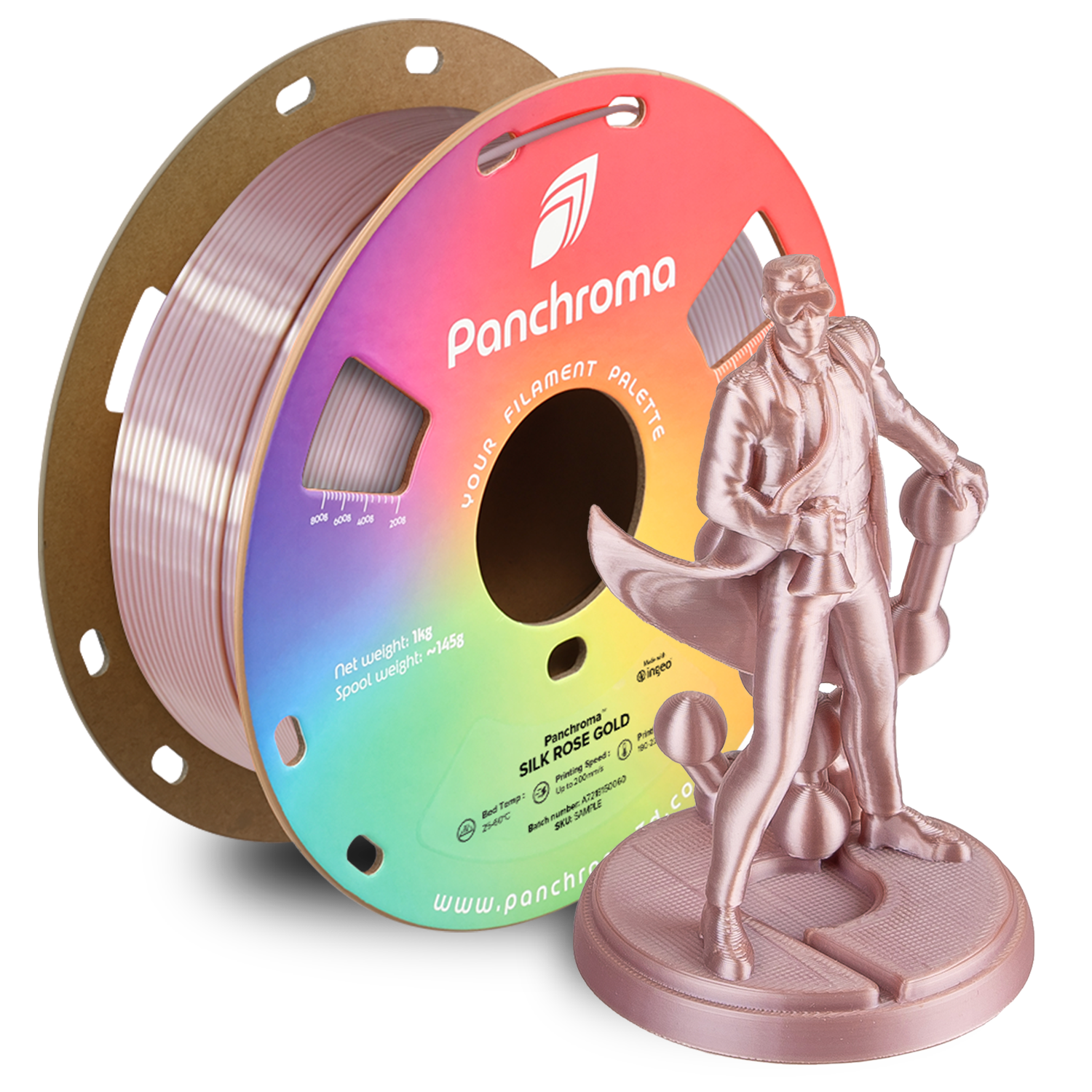 Filament PLA Silk Panchroma 1.75mm Magenta 1kg - Polymaker 76 Panchroma™ PLA Silk