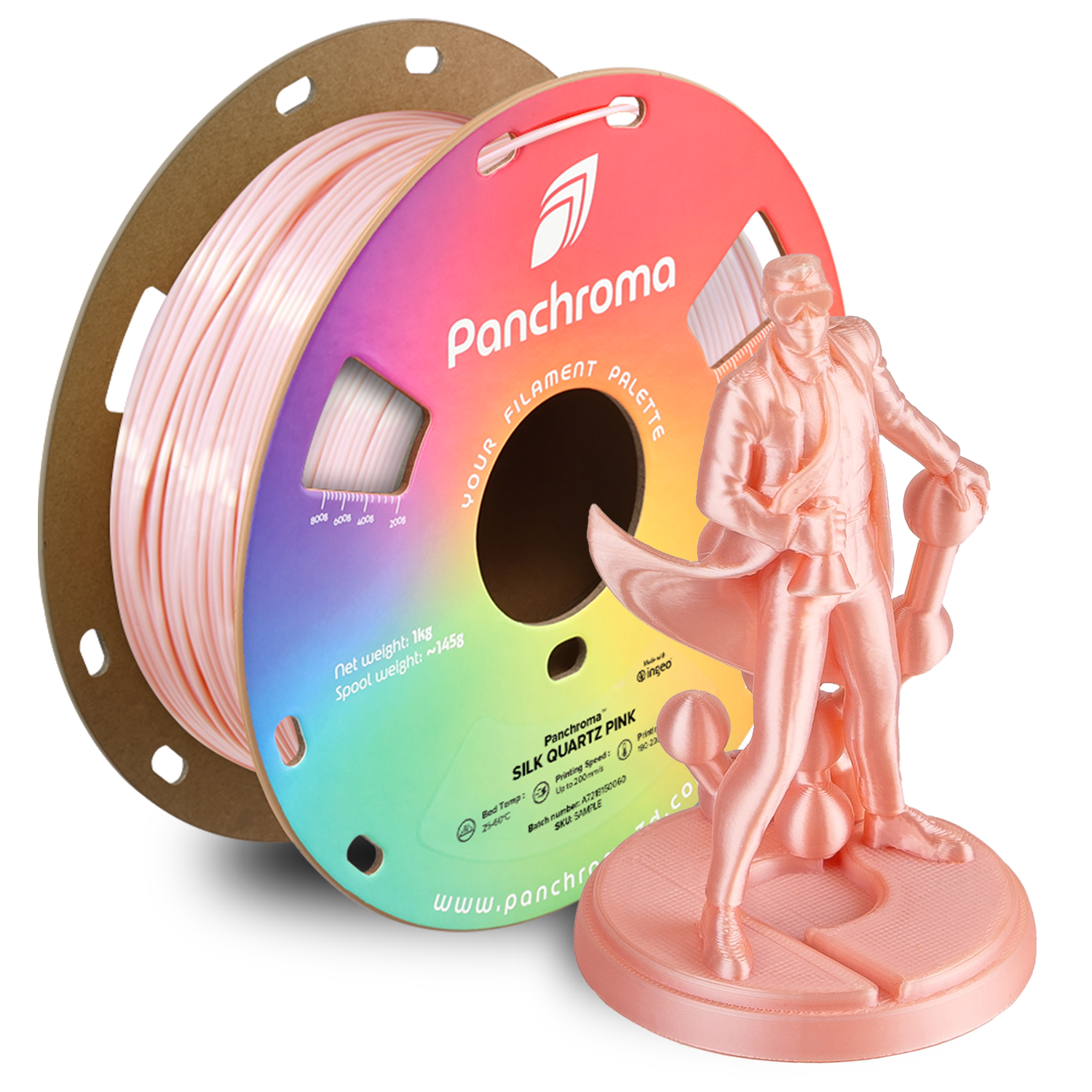 Filament PLA Silk Panchroma 1.75mm Magenta 1kg - Polymaker 93 Panchroma™ PLA Silk