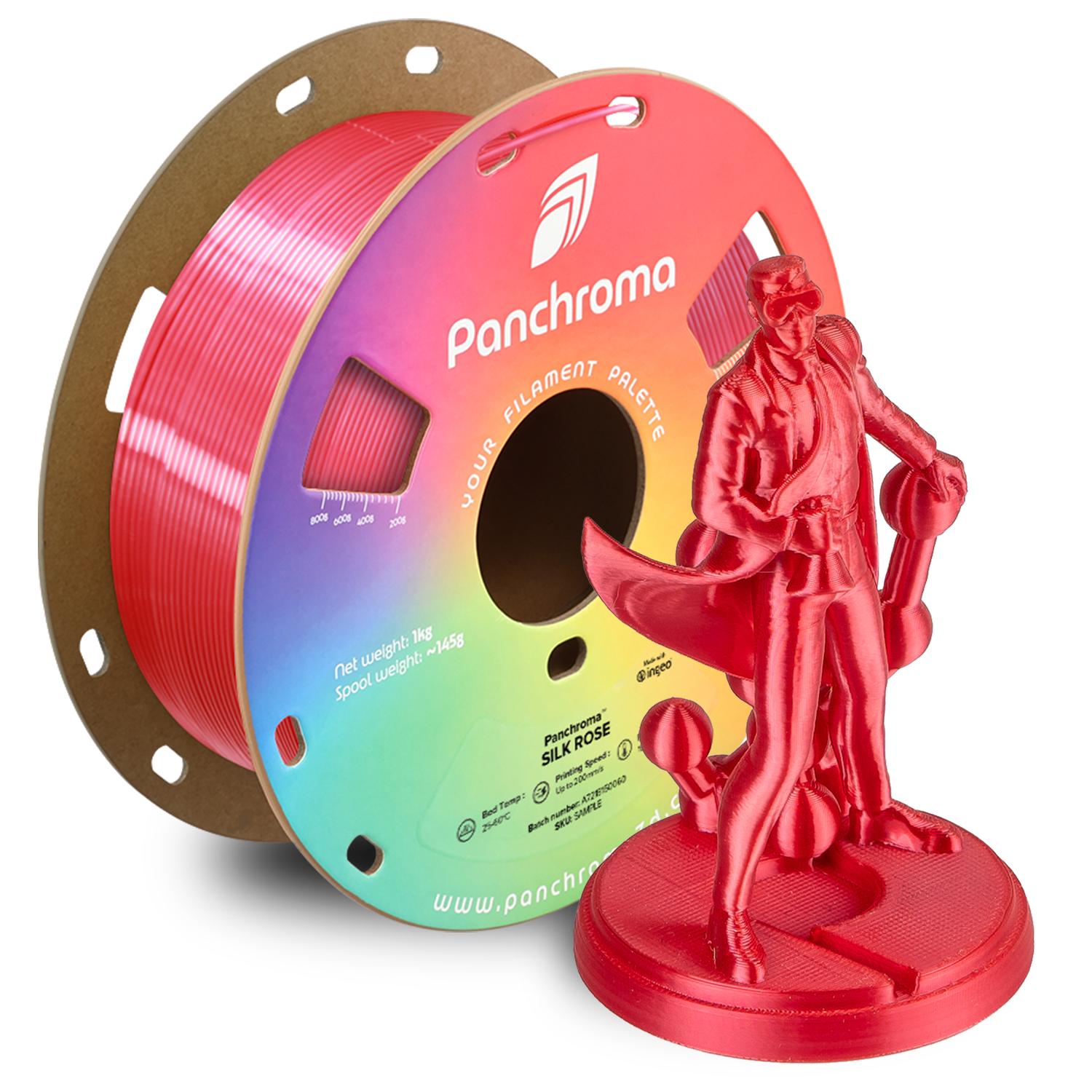Filament PLA Silk Panchroma 1.75mm Magenta 1kg - Polymaker 98 Panchroma™ PLA Silk