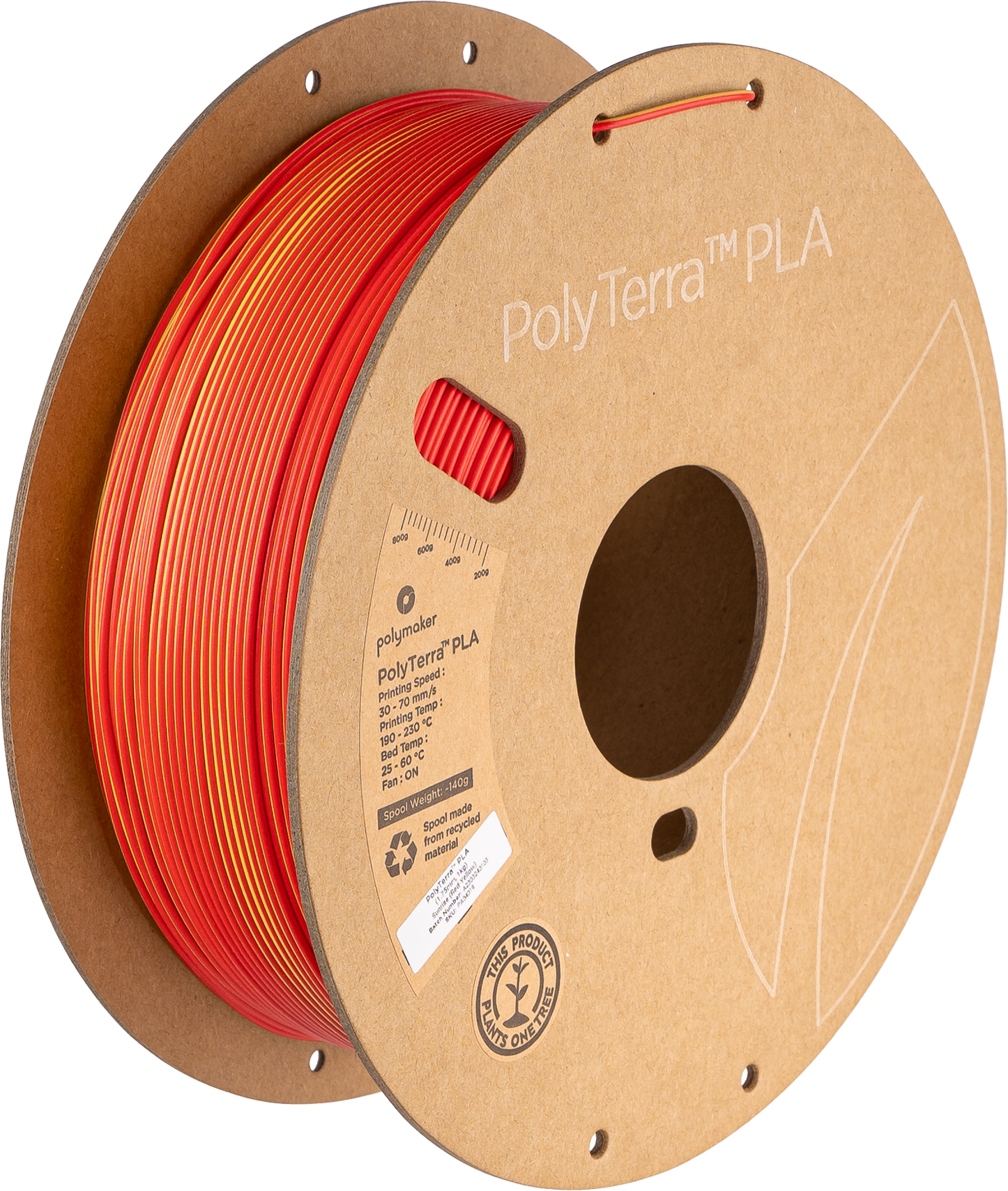 Filament PLA PolyTerra 1.75mm Flamingo (Roz-Roșu) 1kg - Polymaker 6 Polymaker Polyterra PLA Dual Color