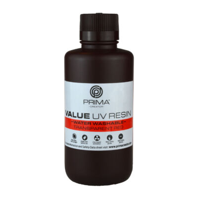 PrimaCreator Value Water Washable UV Resin - 500 g - Transparent Red