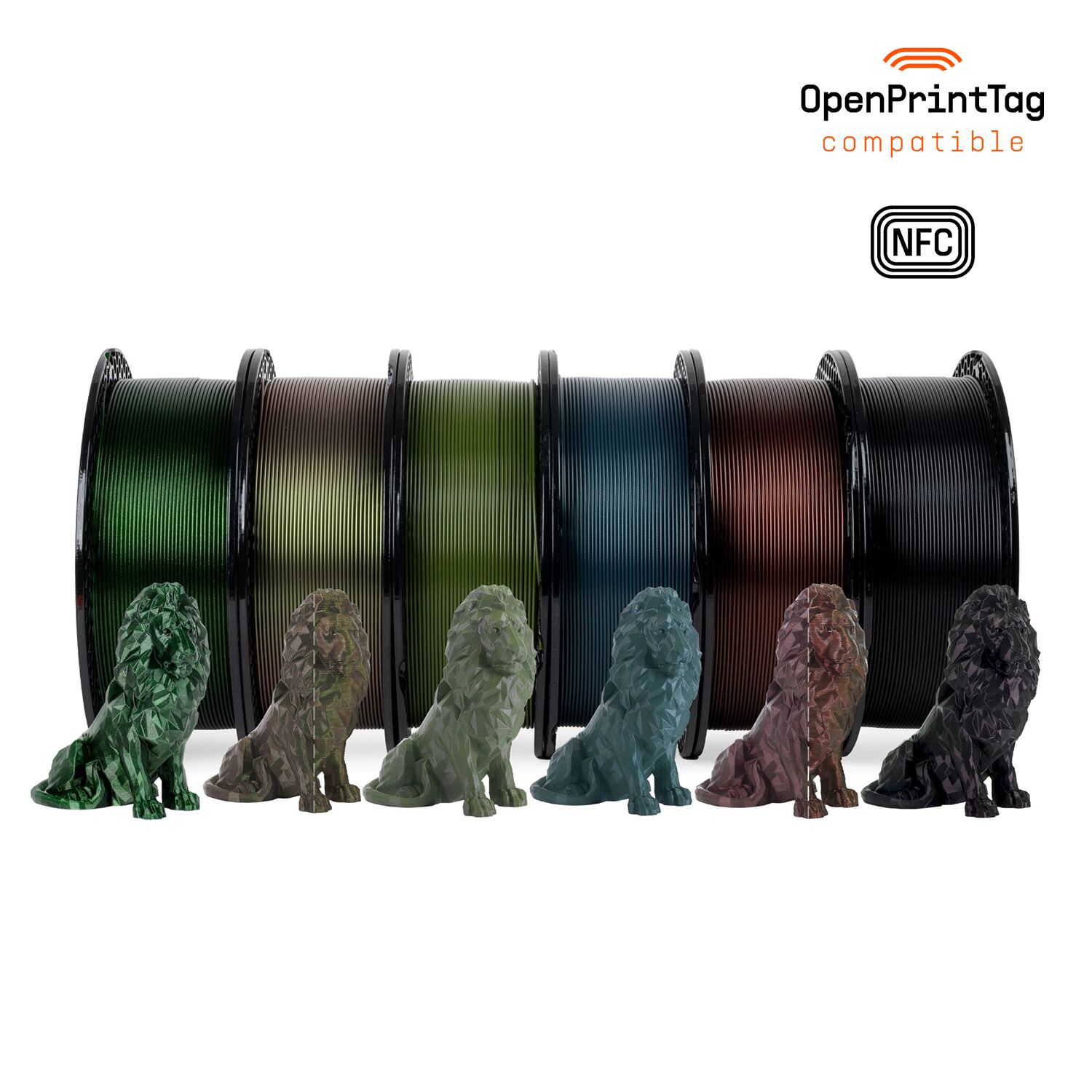 Bundle Filamente PLA Prusament 1.75mm Greenscale - Prusa 3 Prusament PLA Bundle