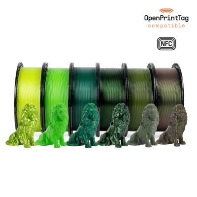 Bundle Filamente PLA Prusament 1.75mm Greenscale - Prusa 11 Prusament PLA Bundle