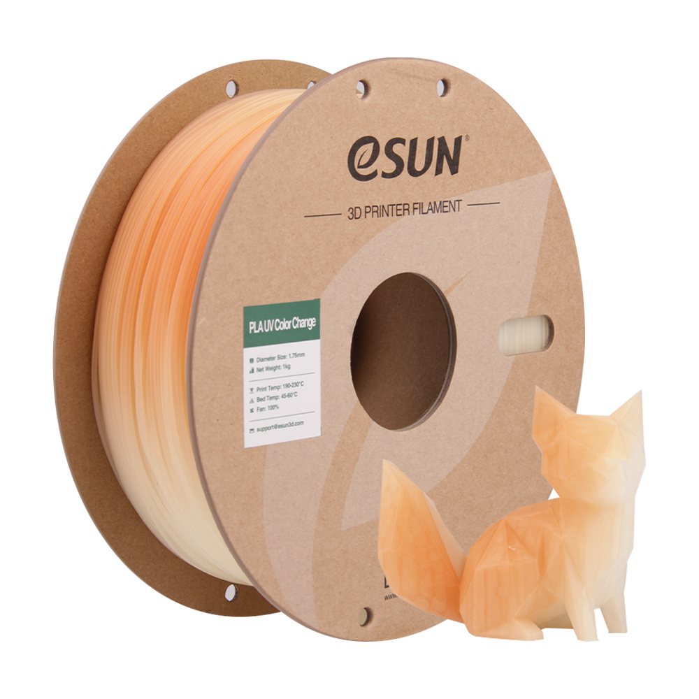 Filament PLA UV Color Change 1.75mm Portocaliu 1kg - eSUN 19 eSUN PLA UV Color Change