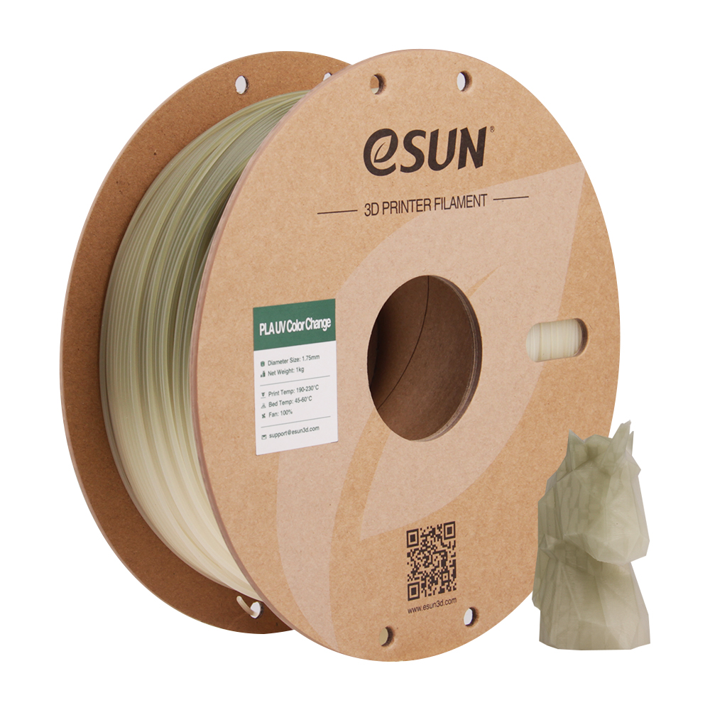Filament PLA UV Color Change 1.75mm Portocaliu 1kg - eSUN 24 eSUN PLA UV Color Change