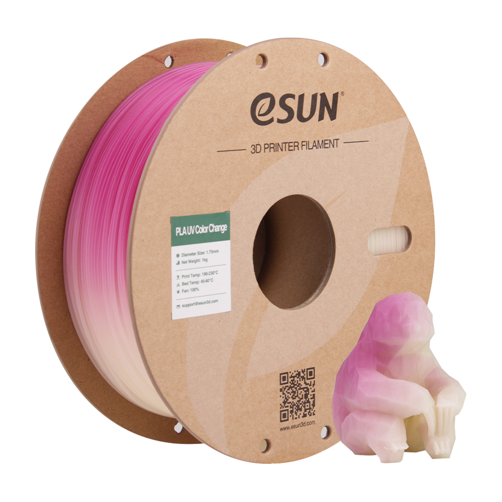 Filament PLA UV Color Change 1.75mm Portocaliu 1kg - eSUN 34 eSUN PLA UV Color Change