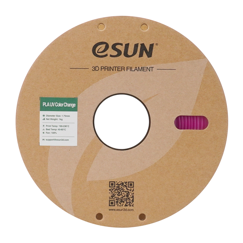 Filament PLA UV Color Change 1.75mm Portocaliu 1kg - eSUN 37 eSUN PLA UV Color Change